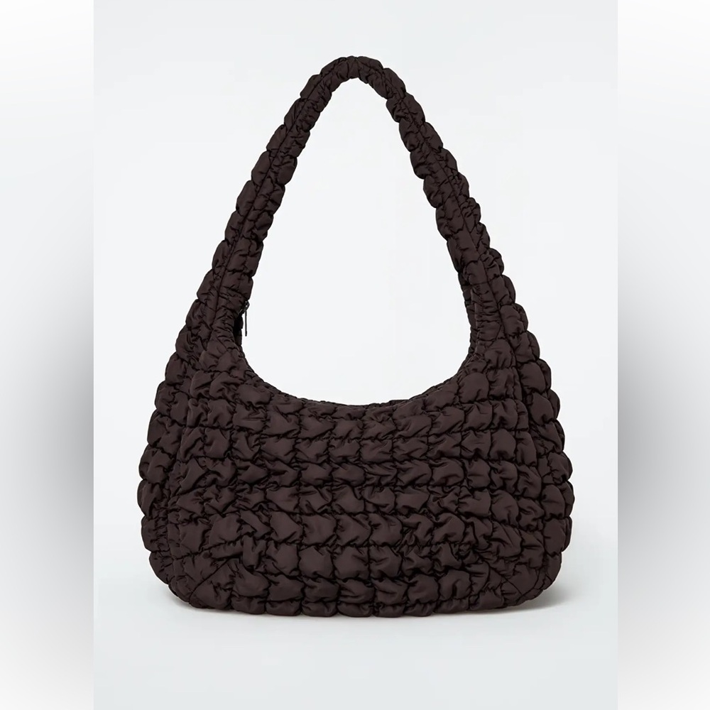 COS oversized quilted crossbody in brown